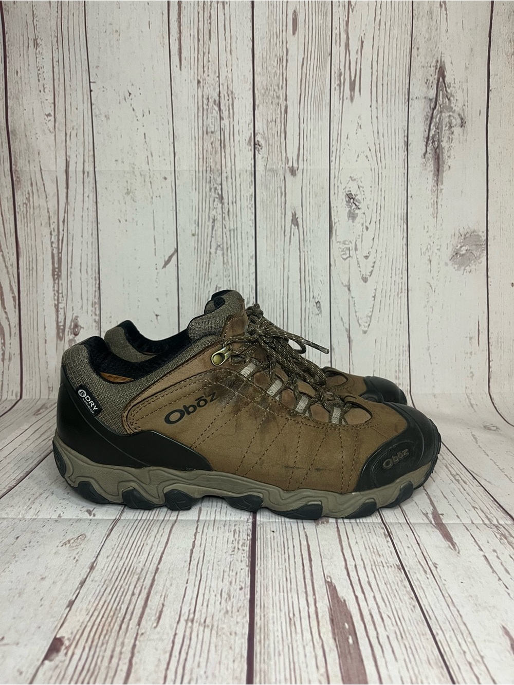 Oboz Bridger Low B-Dry Waterproof Hiking Shoes Mens Size 10 Canteen Brown